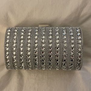 NWT silver event clutch